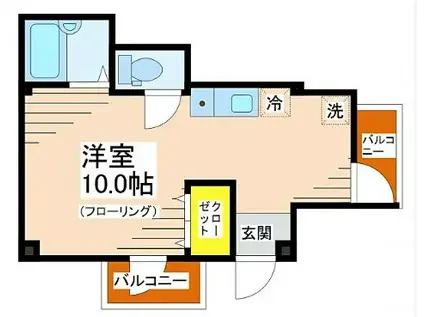 シャトル聖 つつじヶ丘(ワンルーム/1階)の間取り写真
