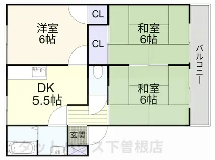 フレグランス稲田(3DK/2階)の間取り写真