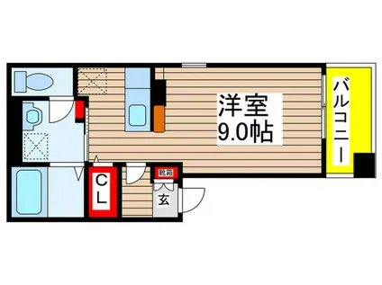 エピナール緑が丘(ワンルーム/1階)の間取り写真