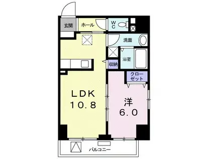 コルバス(1LDK/9階)の間取り写真