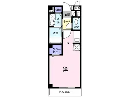 エバーグリーン本宿(ワンルーム/2階)の間取り写真