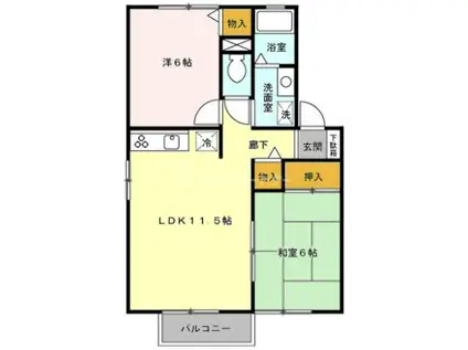 セジュール彩参番館(2LDK/2階)の間取り写真