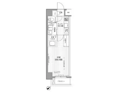 PURE LA(1K/2階)の間取り写真