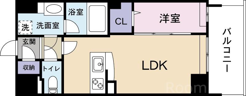 BLANCCIEL六本松(1LDK/2階)の間取り写真