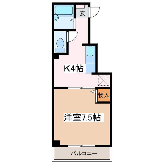 ダリヤビル(1K/2階)の間取り写真
