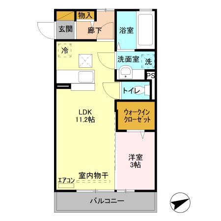 プレシャス高崎(1LDK/2階)の間取り写真