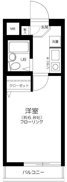 プライム池袋(1K/1階)の間取り写真