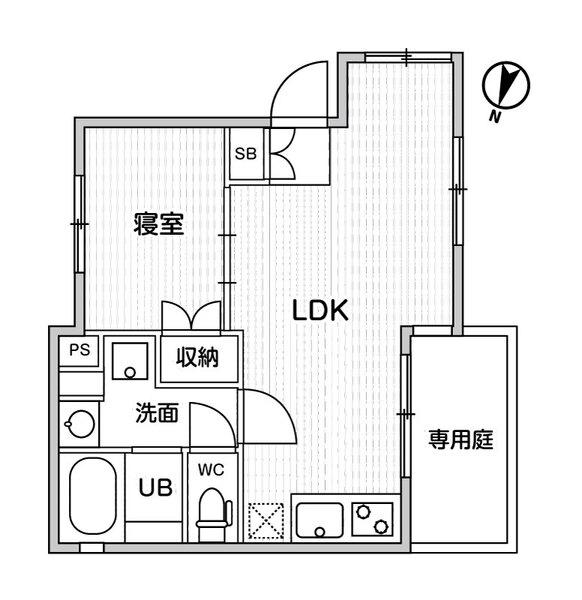 FARE恵比寿(1LDK/1階)の間取り写真