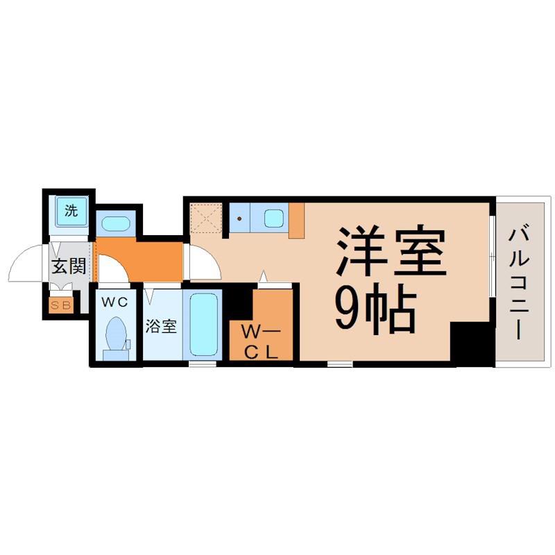 地下鉄鶴舞線 大須観音駅 徒歩6分 8階建 築8年(ワンルーム/6階)の間取り写真