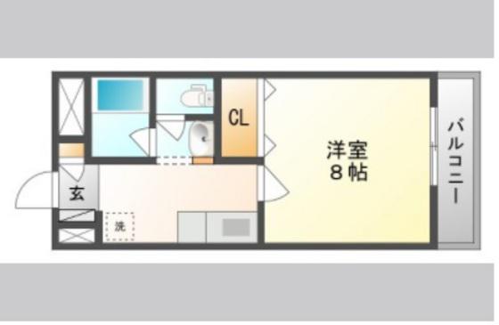 アルペジオ富町(1K/3階)の間取り写真