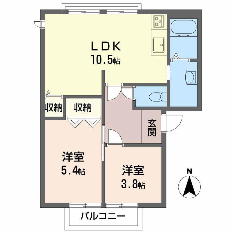 エクセル青垣(2LDK/1階)の間取り写真