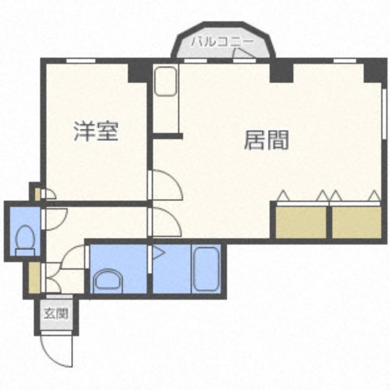 水車町マンション(2DK/6階)の間取り写真