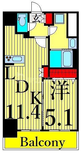RIDGE王子神谷(1LDK/10階)の間取り写真