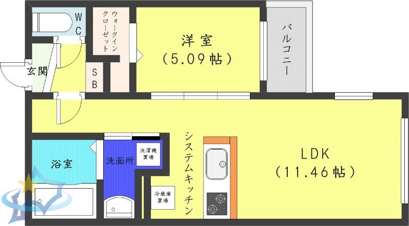 MCDIARMID(1LDK/4階)の間取り写真