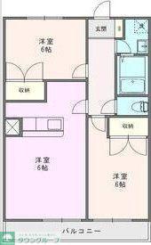 ハスヤマC(2LDK/1階)の間取り写真