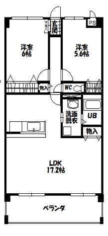 フォレステージ豊川(2LDK/5階)の間取り写真
