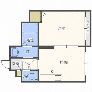 グラシアN37(1DK/4階)の間取り写真