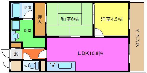 レーベンハイム(2LDK/3階)の間取り写真