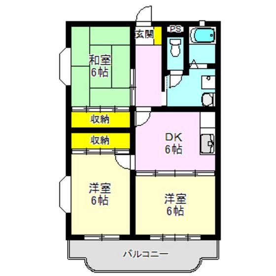 吉井マンション(3DK/1階)の間取り写真