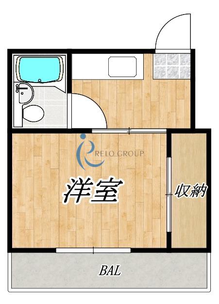 プレアール平野東(1K/4階)の間取り写真