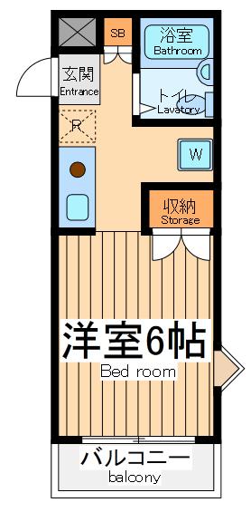 ヴィラパピヨン(1K/3階)の間取り写真