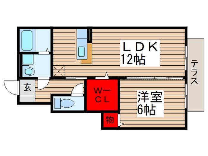 プランドールタジマ(1LDK/1階)の間取り写真