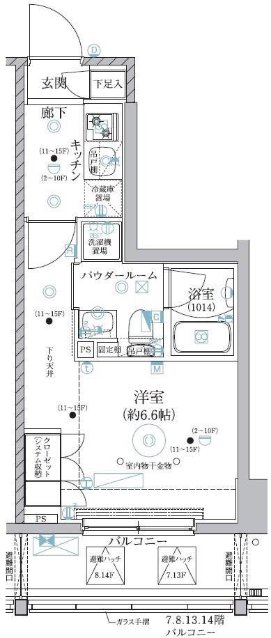 ベルグレード川崎AZ(1K/5階)の間取り写真