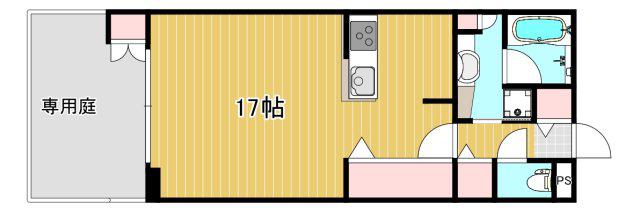 ニューキャッスルタキモト(ワンルーム/1階)の間取り写真