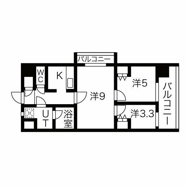 THE MUSIC COURT(3K/6階)の間取り写真