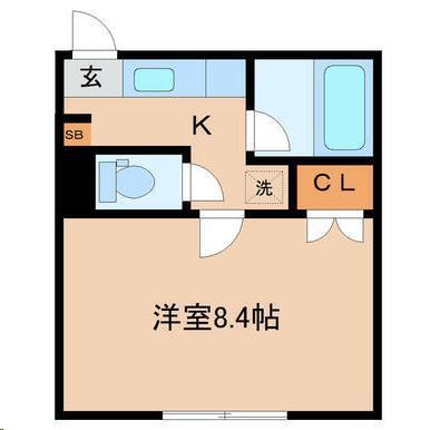 ビューパレス荒巻(1K/4階)の間取り写真