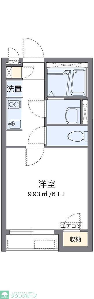 クレイノCURRENT(1K/2階)の間取り写真