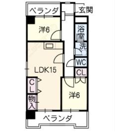 ウノモリックス(2LDK/5階)の間取り写真