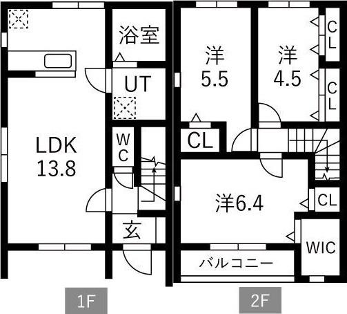 GRAND TERRACE 野々下(3LDK/1階)の間取り写真