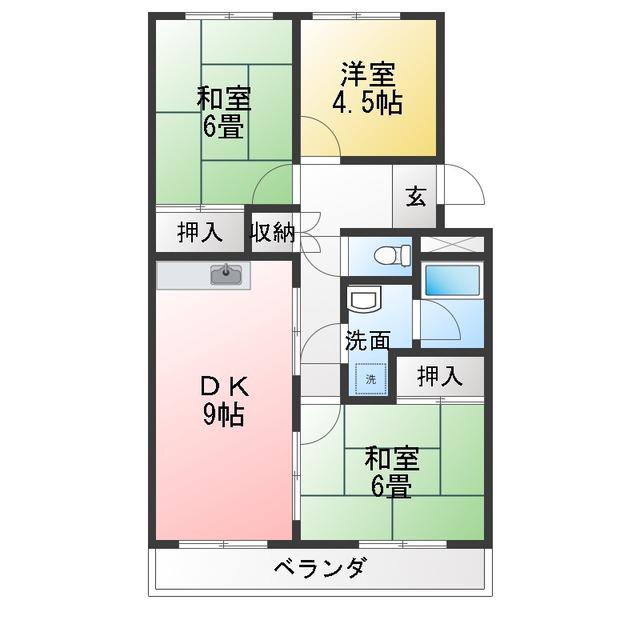 正玲マンション(3DK/2階)の間取り写真