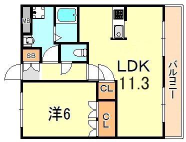 コーポ・サカシタA棟(1LDK/1階)の間取り写真