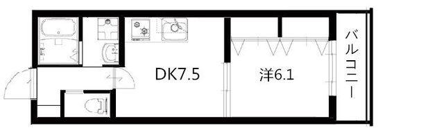 パトラス(1DK/3階)の間取り写真