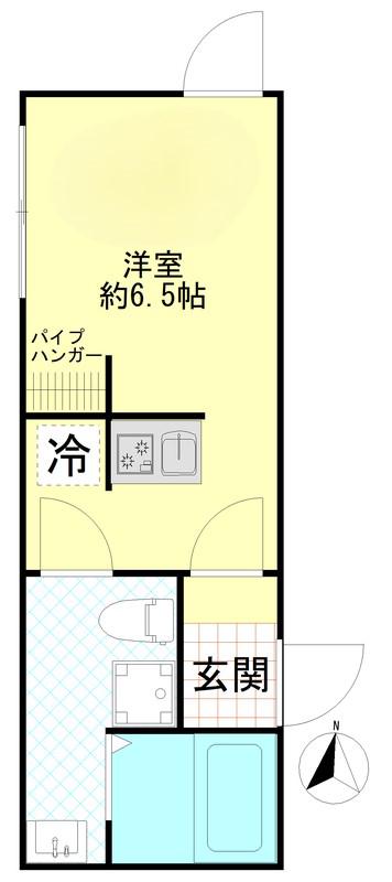 ポタッシュ川崎大師(ワンルーム/1階)の間取り写真