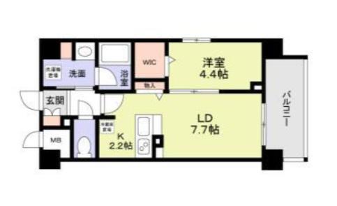 SUNNY PLACE(1LDK/7階)の間取り写真