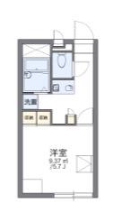 レオパレスフリーデ(1K/1階)の間取り写真