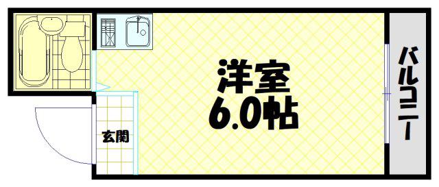 サンピアユタカ(ワンルーム/6階)の間取り写真