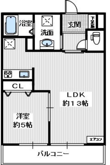 エミネンスシャルム千寿(1LDK/2階)の間取り写真