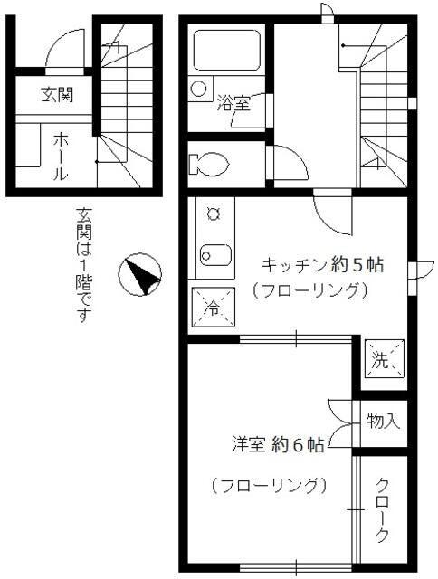 メゾン・ド・ルルス・ドゥー(1K/1階)の間取り写真