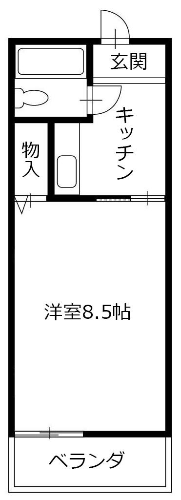 松茂レインボーハイツ(1K/1階)の間取り写真