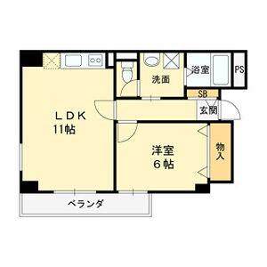 グランゲイト(1LDK/2階)の間取り写真