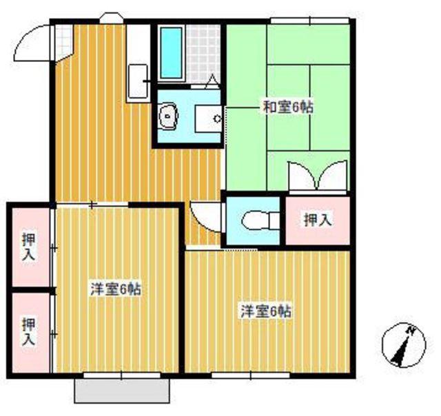 メゾン西瑞江 B棟(3DK/1階)の間取り写真