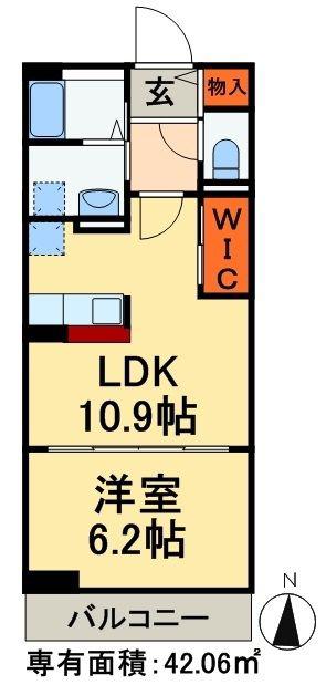 グリーンガーデン(1LDK/1階)の間取り写真