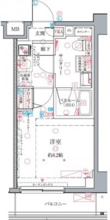 クレヴィスタ綾瀬(1K/4階)の間取り写真
