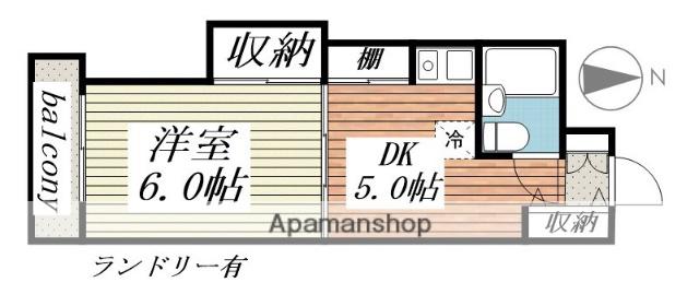 ブルーリーフ・K(1DK/2階)の間取り写真