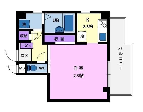 ベアフルート中央林間(1K/3階)の間取り写真