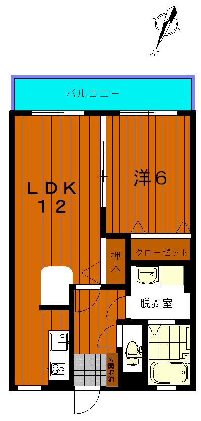 グランチェスタ(1LDK/2階)の間取り写真